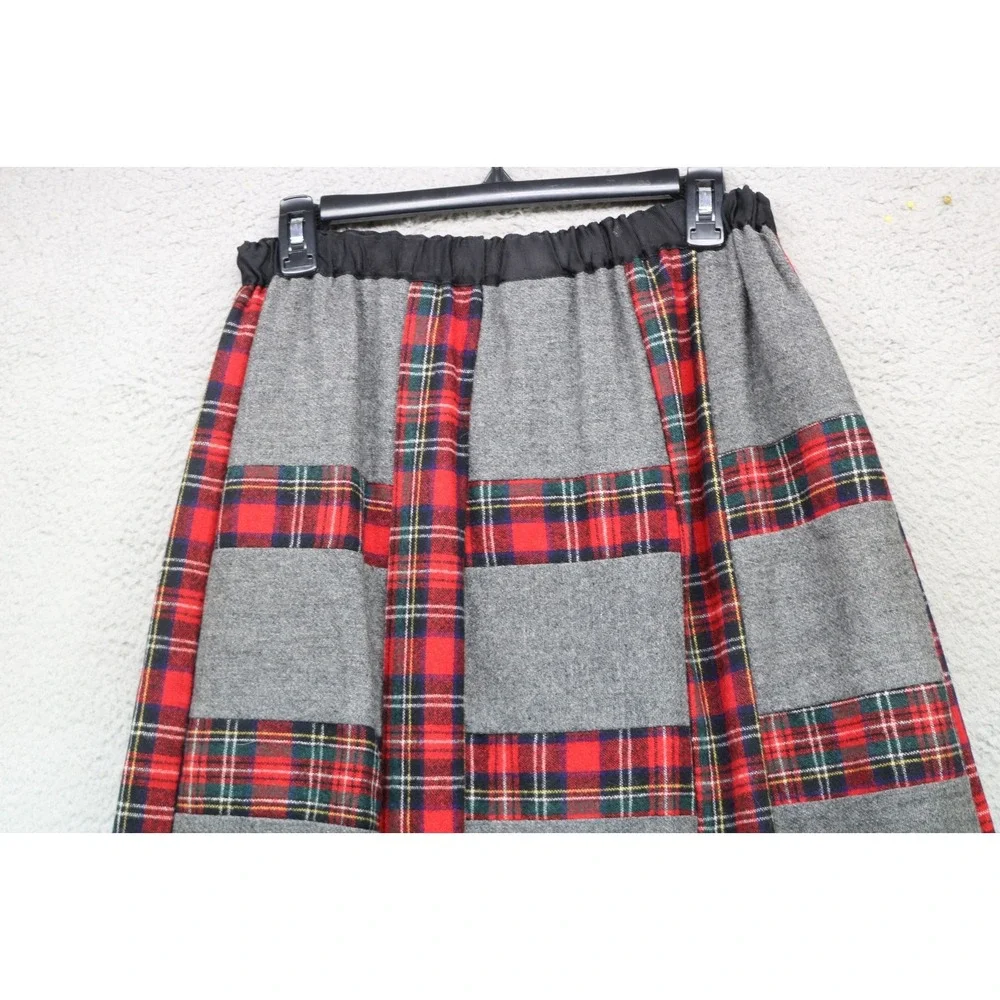 Vtg. Mr. Hank 100% Wool Plaid Drawstring Maxi Skirt-Medium-Preppy-Winter-Y2K